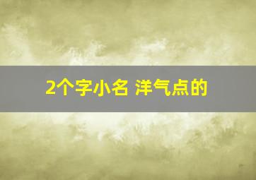 2个字小名 洋气点的